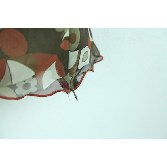 Vintage S M Blouse Drape Neck Ruffle Floral Whimsigoth Officecore Y2K Retro Boho - Picture 6 of 6